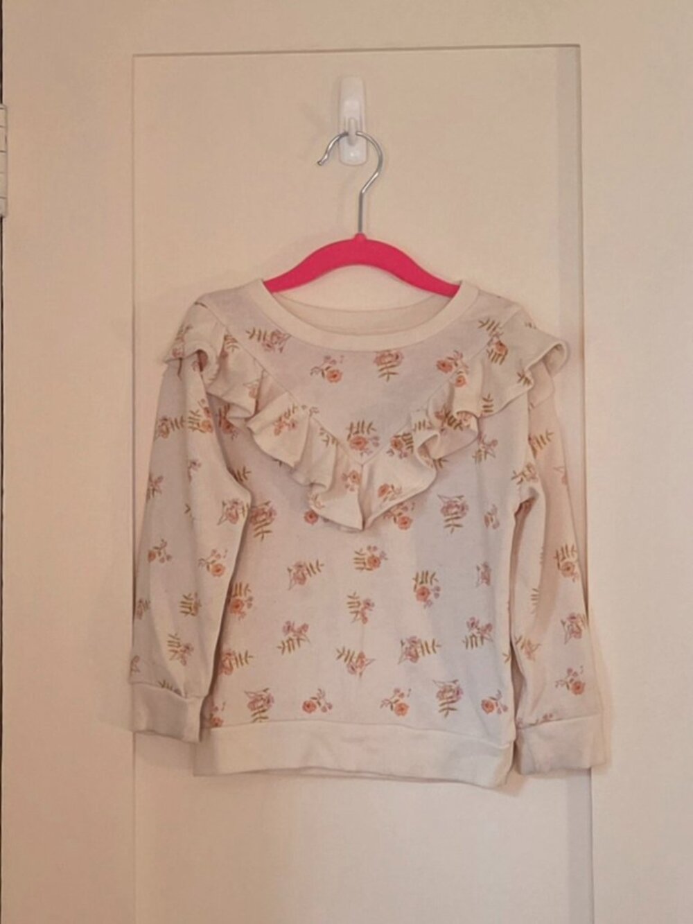 Floral Ruffle Sweatshirt, Fall Outfit Toddler, Art Class, 3T